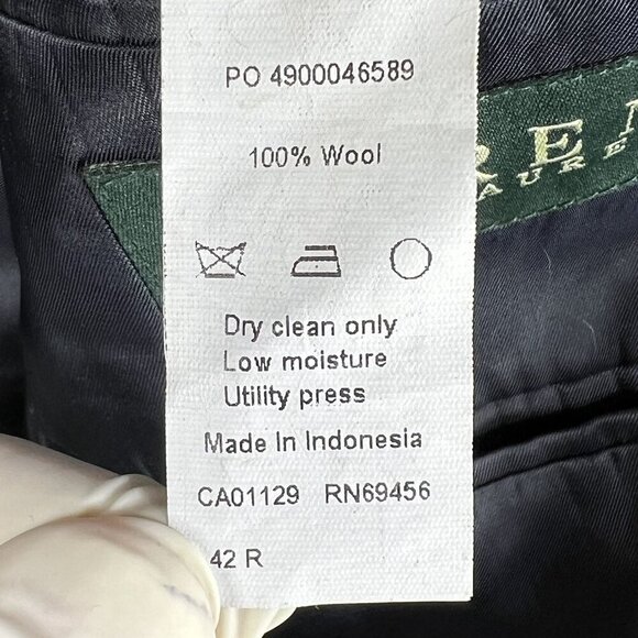 Lauren Ralph Lauren Mens 42R Navy Sport Coat Blazer Wool Quiet Luxury Timeless - Picture 12 of 13